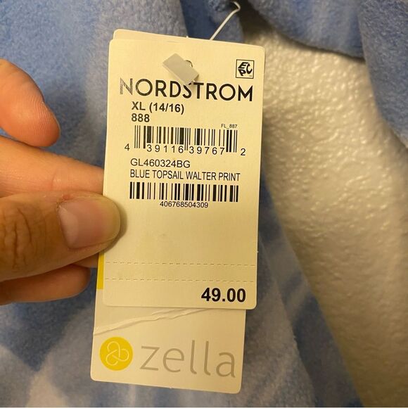 Zella Athletic Performance chunky cozy fleece hoodie blue print XL 14-16 NWT - Picture 10 of 12